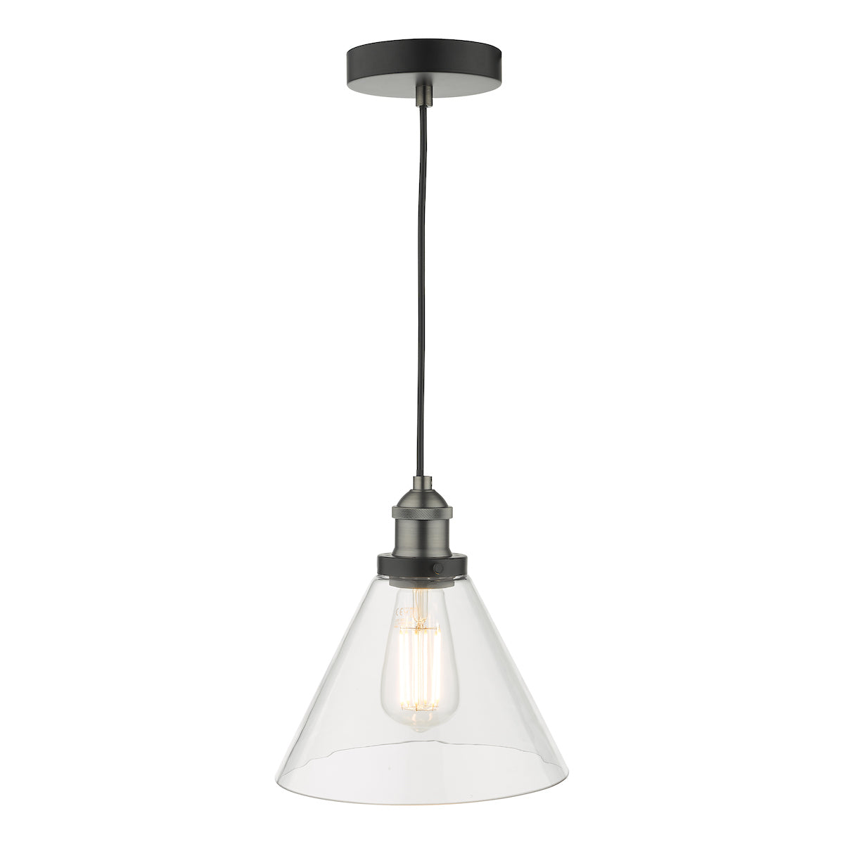 Ray 1 Light Single Pendant Antique Nickel Clear Glass<br>Antique Nickel