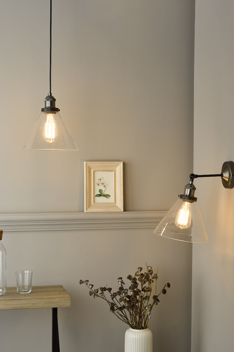 Ray 1 Light Single Pendant Antique Nickel Clear Glass<br>Antique Nickel