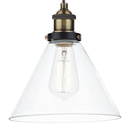 Ray 1 Light Pendant Antique Brass Clear<br>Antique Brass