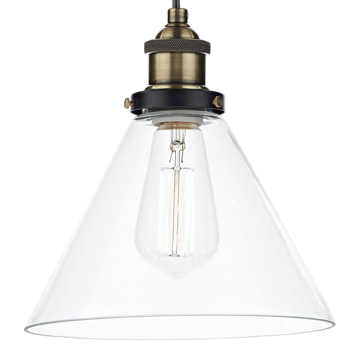 Ray 1 Light Pendant Antique Brass Clear<br>Antique Brass