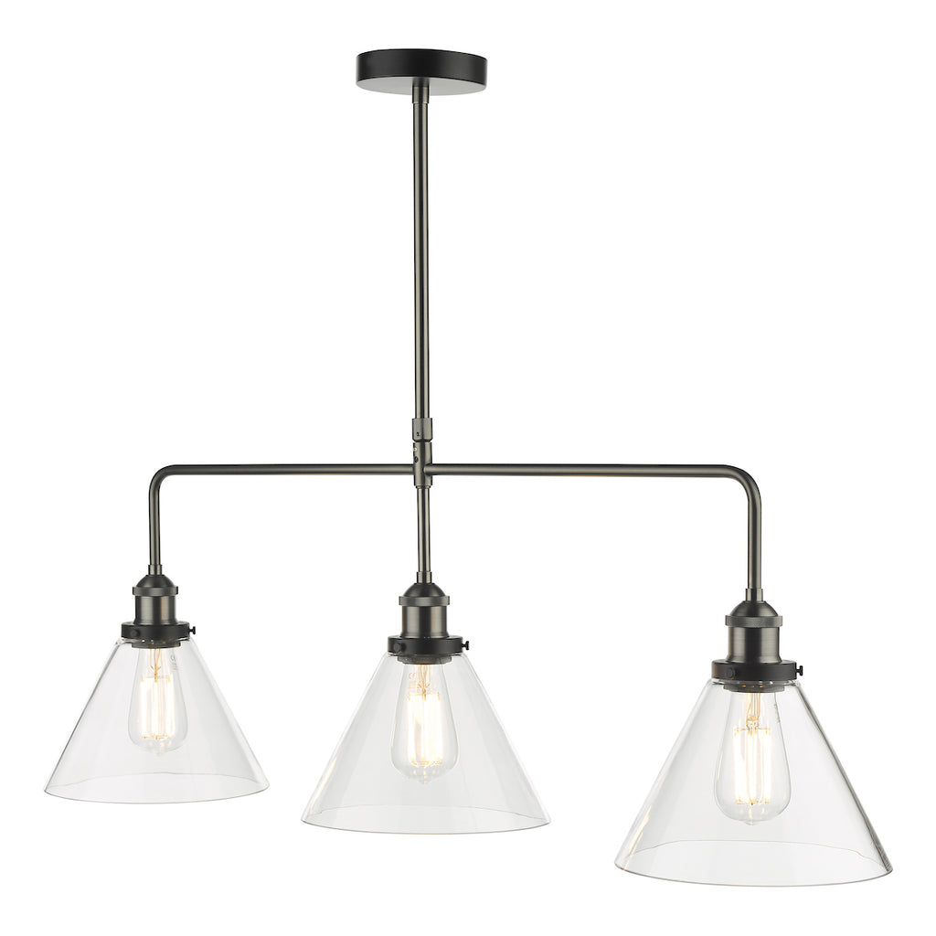Ray 3 Light Bar Pendant Antique Nickel Clear GlassAntique Nickel