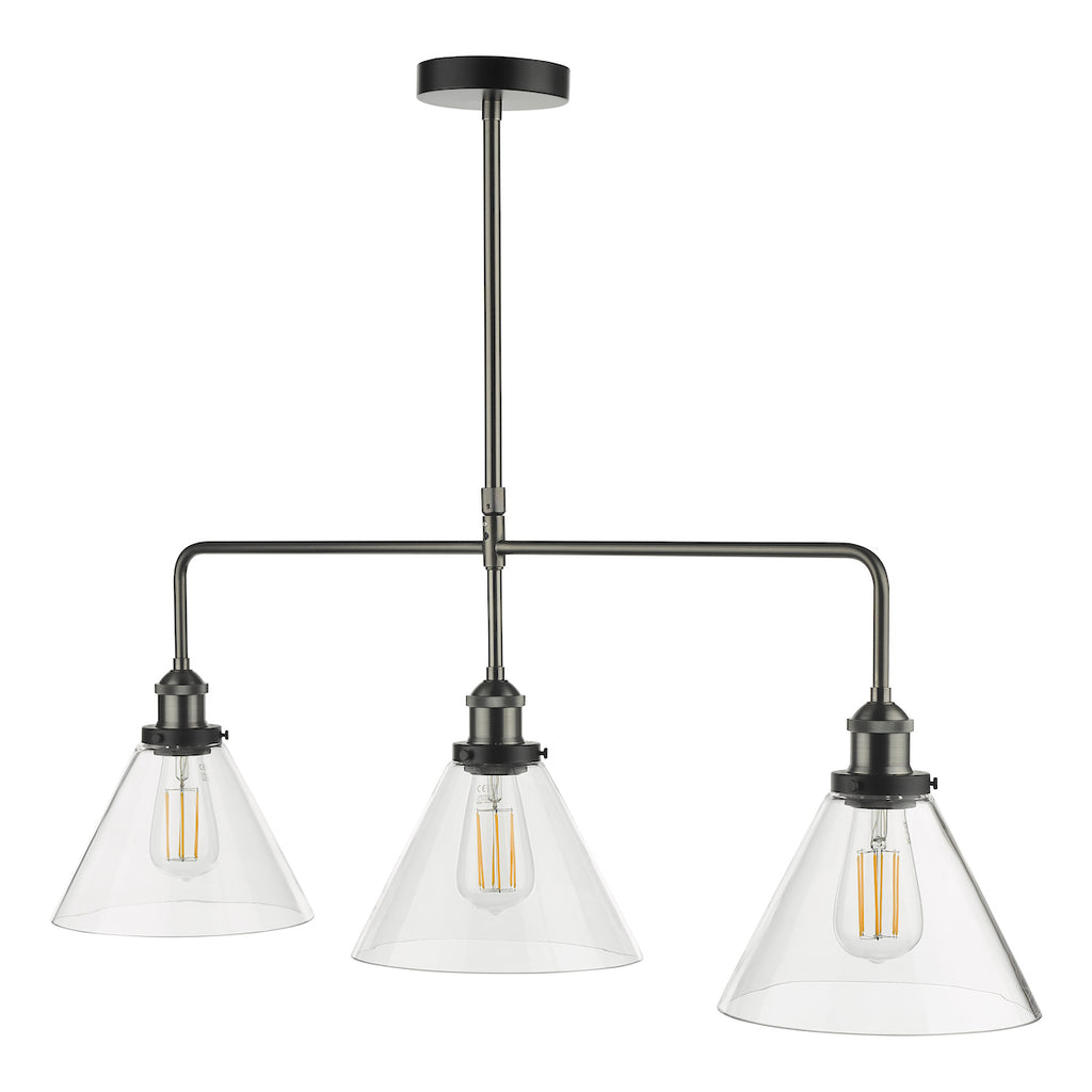 Ray 3 Light Bar Pendant Antique Nickel Clear GlassAntique Nickel