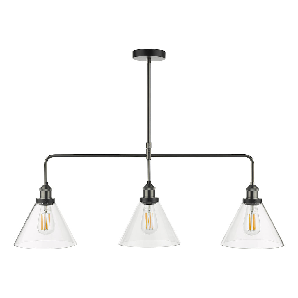 Ray 3 Light Bar Pendant Antique Nickel Clear GlassAntique Nickel