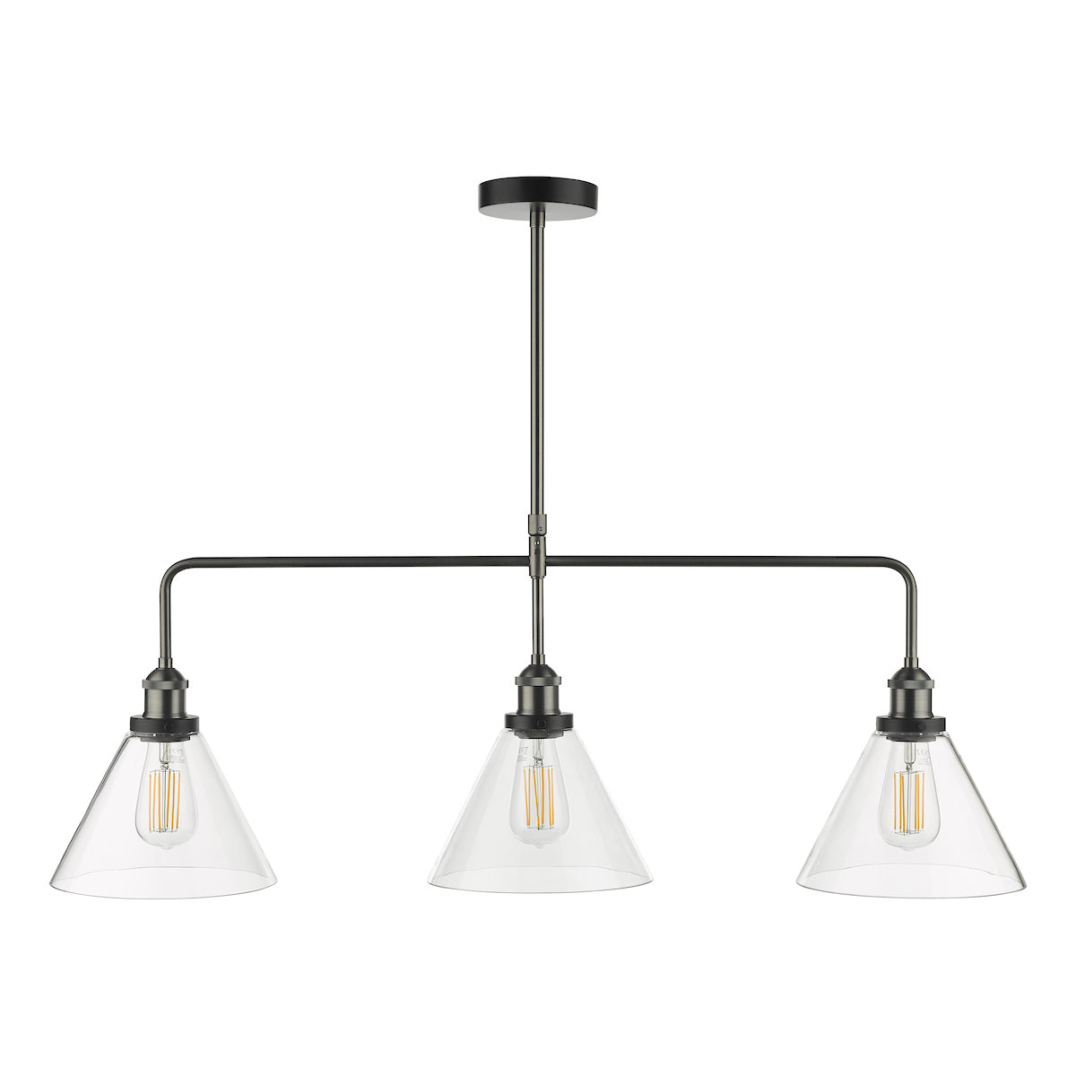 Ray 3 Light Bar Pendant Antique Nickel Clear GlassAntique Nickel