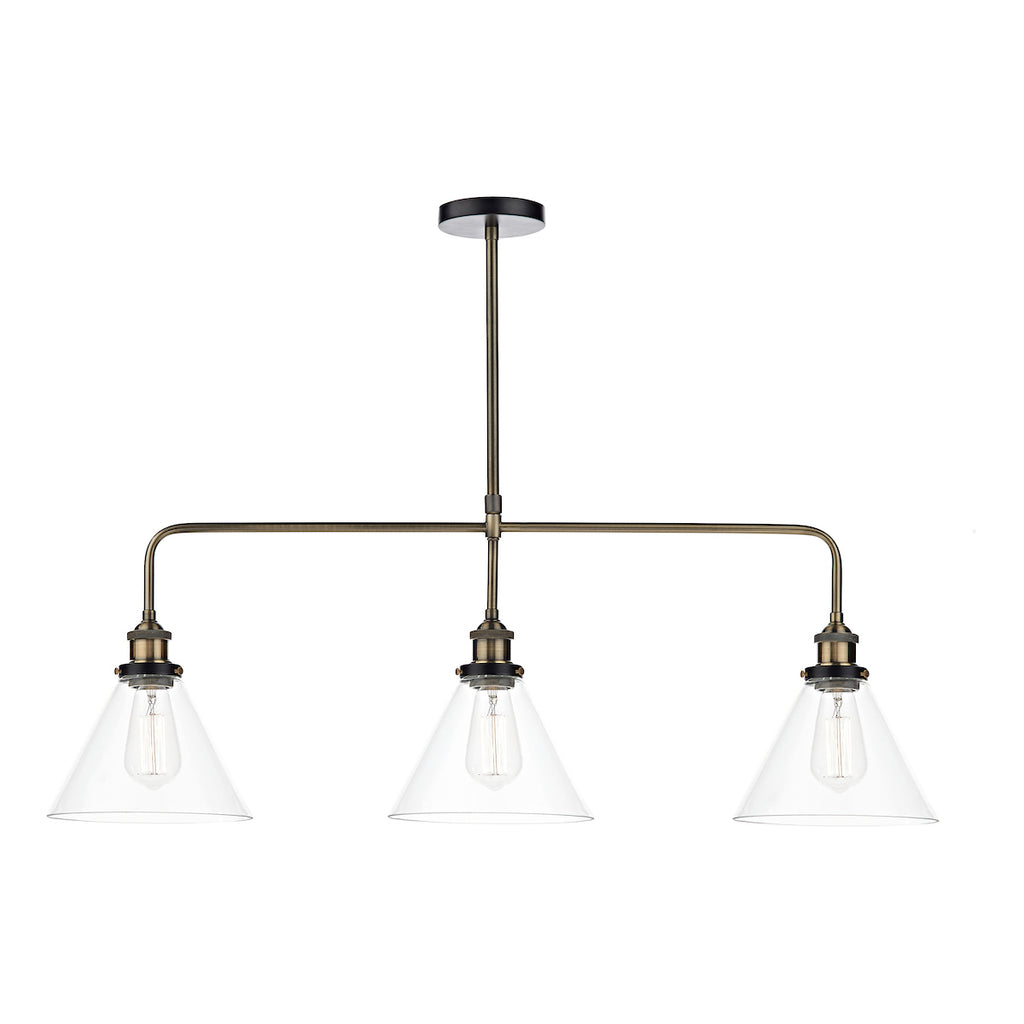 Ray 3 Light Bar Pendant Antique Brass ClearAntique Brass
