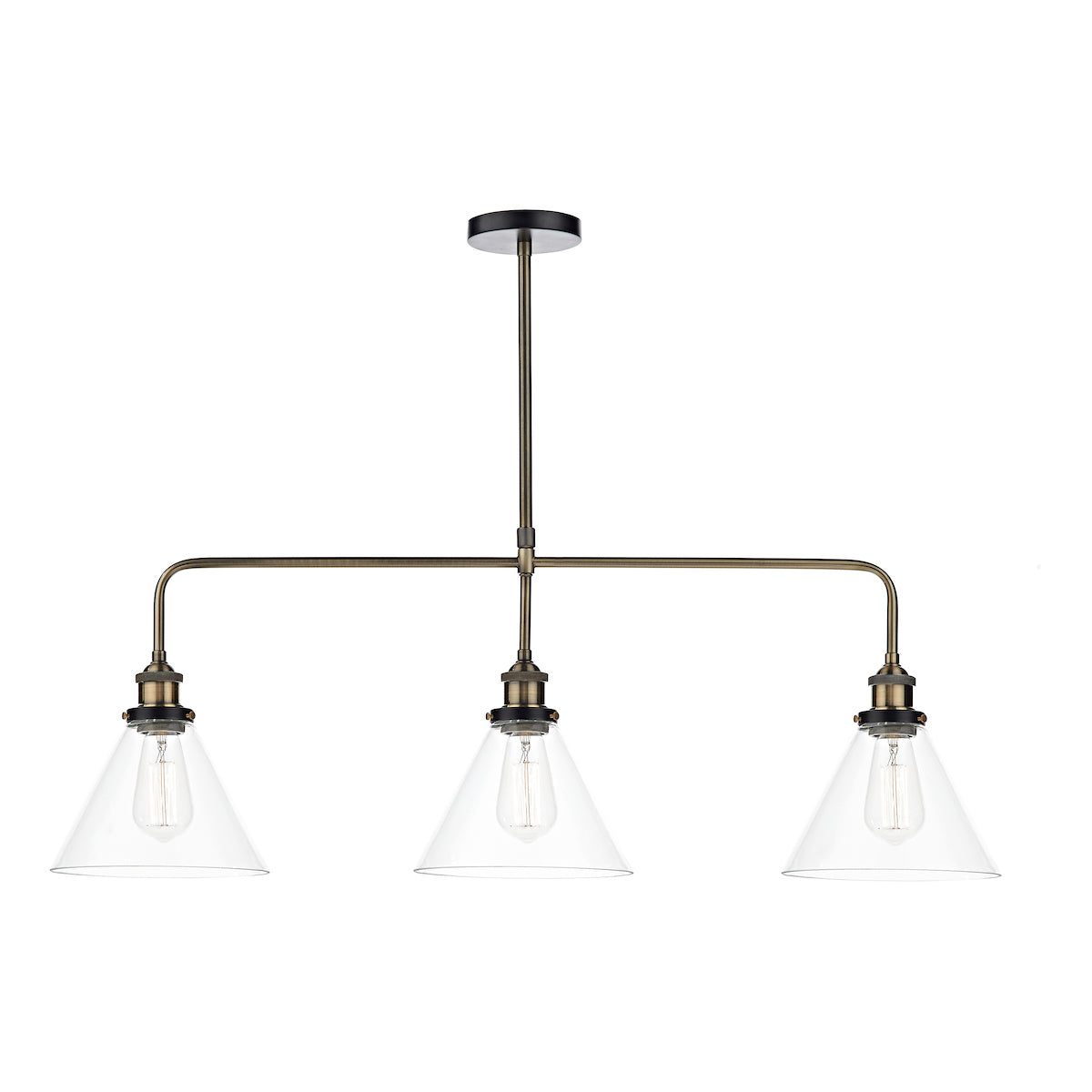 Ray 3 Light Bar Pendant Antique Brass ClearAntique Brass