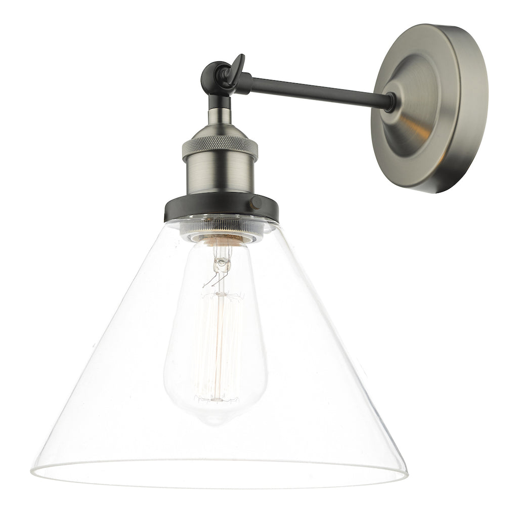 Ray Single Wall Light Antique Nickel Clear Glass<br>Antique Nickel