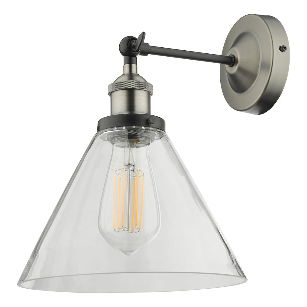 Ray Single Wall Light Antique Nickel Clear Glass<br>Antique Nickel