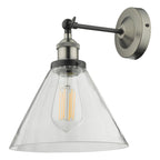 Ray Single Wall Light Antique Nickel Clear Glass<br>Antique Nickel