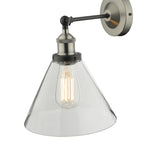 Ray Single Wall Light Antique Nickel Clear Glass<br>Antique Nickel