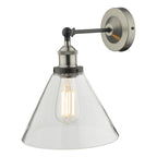 Ray Single Wall Light Antique Nickel Clear Glass<br>Antique Nickel