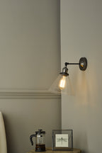Ray Single Wall Light Antique Nickel Clear Glass<br>Antique Nickel