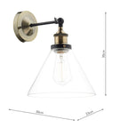 Ray 1 Light Wall Bracket Antique Brass ClearAntique Brass