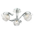 Rehan 3 Light Semi Flush Decorative Glass Polished Chrome Frame<br>Polished Chrome
