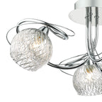 Rehan 3 Light Semi Flush Decorative Glass Polished Chrome Frame<br>Polished Chrome