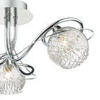 Rehan 3 Light Semi Flush Decorative Glass Polished Chrome Frame<br>Polished Chrome