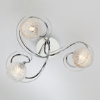Rehan 3 Light Semi Flush Decorative Glass Polished Chrome Frame<br>Polished Chrome