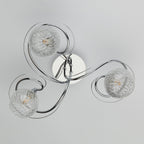 Rehan 3 Light Semi Flush Decorative Glass Polished Chrome Frame<br>Polished Chrome