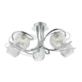 Rehan 5 Light Semi Flush Decorative Glass Polished Chrome Frame<br>Polished Chrome