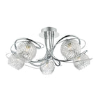 Rehan 5 Light Semi Flush Decorative Glass Polished Chrome Frame<br>Polished Chrome