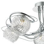 Rehan 5 Light Semi Flush Decorative Glass Polished Chrome Frame<br>Polished Chrome
