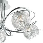 Rehan 5 Light Semi Flush Decorative Glass Polished Chrome Frame<br>Polished Chrome