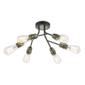 Remy 6 Light Semi Flush Black & Antique Brass<br>Matt Black