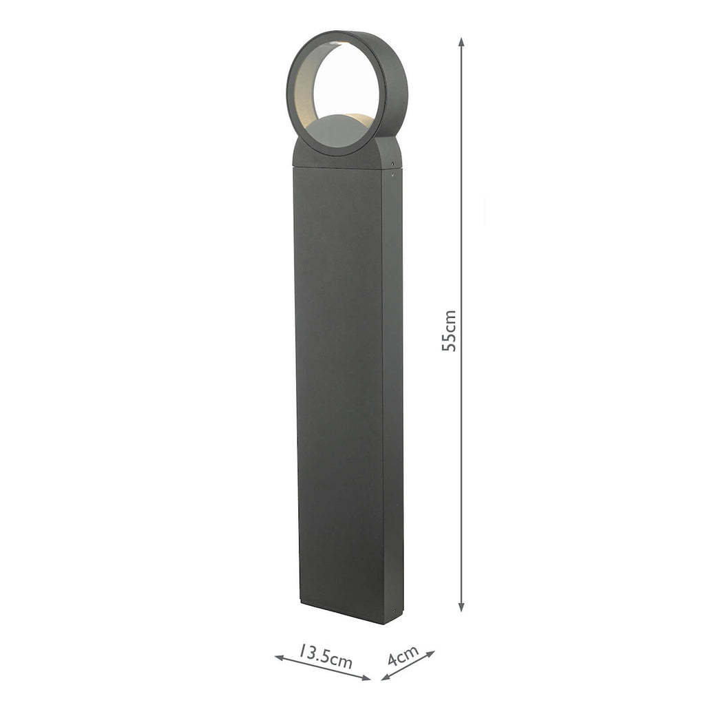 Reon Outdoor Post With Round Light Anthracite IP65 LED<br>Matt Grey
