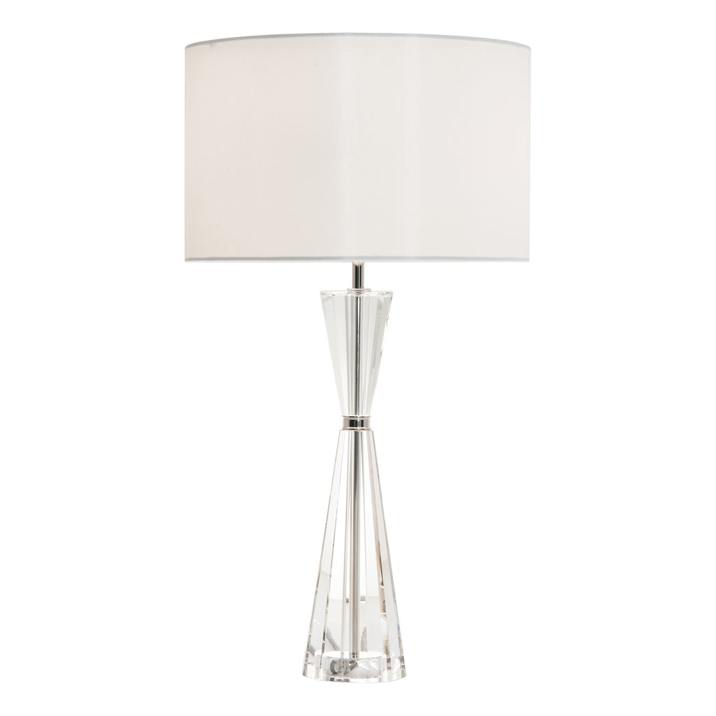 Risha 2 Light Table Lamp Crystal & Polished Nickel With Shade <br>Crystal