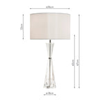 Risha 2 Light Table Lamp Crystal & Polished Nickel With Shade <br>Crystal