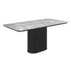 Roberto Fixed Gloss Light Grey Ceramic Dining Table - 180cm