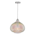 Roisin Pendant Glass & Polished Chrome<br>Iridised Glass