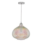 Roisin Pendant Glass & Polished Chrome<br>Iridised Glass