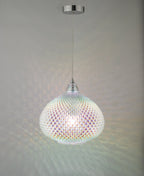 Roisin Pendant Glass & Polished Chrome<br>Iridised Glass