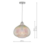 Roisin Pendant Glass & Polished Chrome<br>Iridised Glass