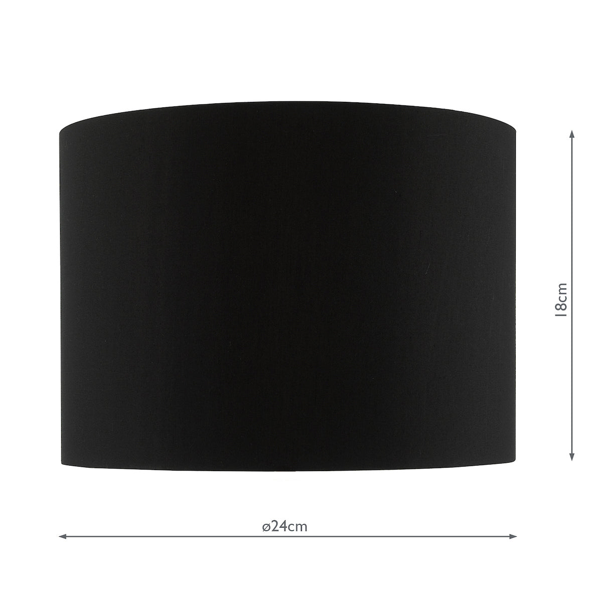 Roja Black Cotton Drum Shade 24cm<br>Black