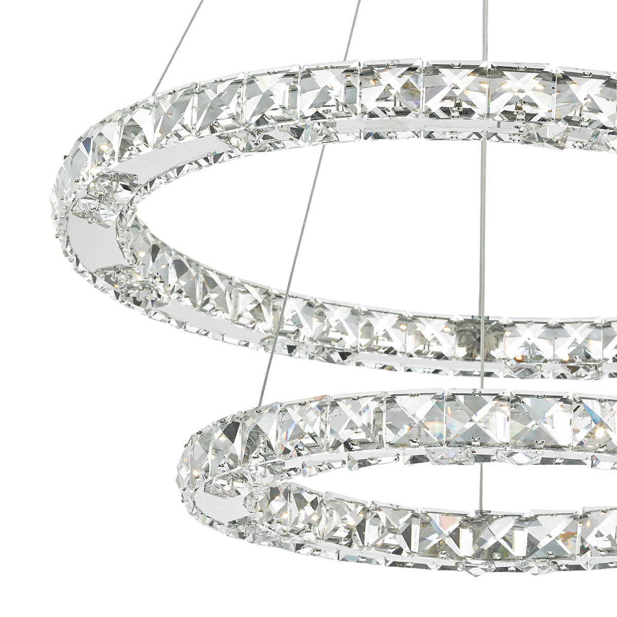 Roma 2 Tier Pendant Polished Chrome Crystal LED<br>Crystal