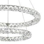 Roma 2 Tier Pendant Polished Chrome Crystal LED<br>Crystal