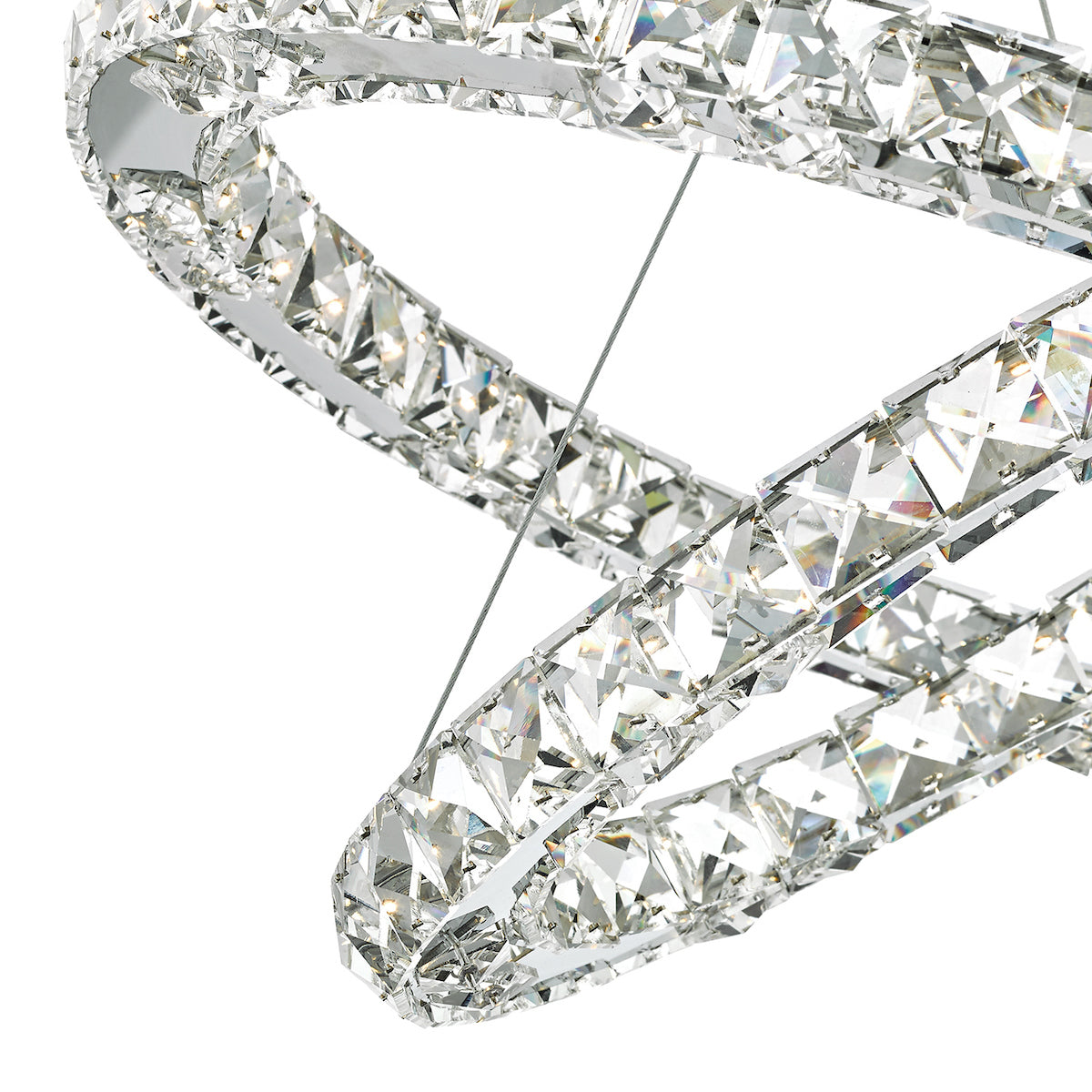 Roma 2 Tier Pendant Polished Chrome Crystal LED<br>Crystal