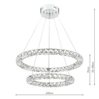 Roma 2 Tier Pendant Polished Chrome Crystal LED<br>Crystal