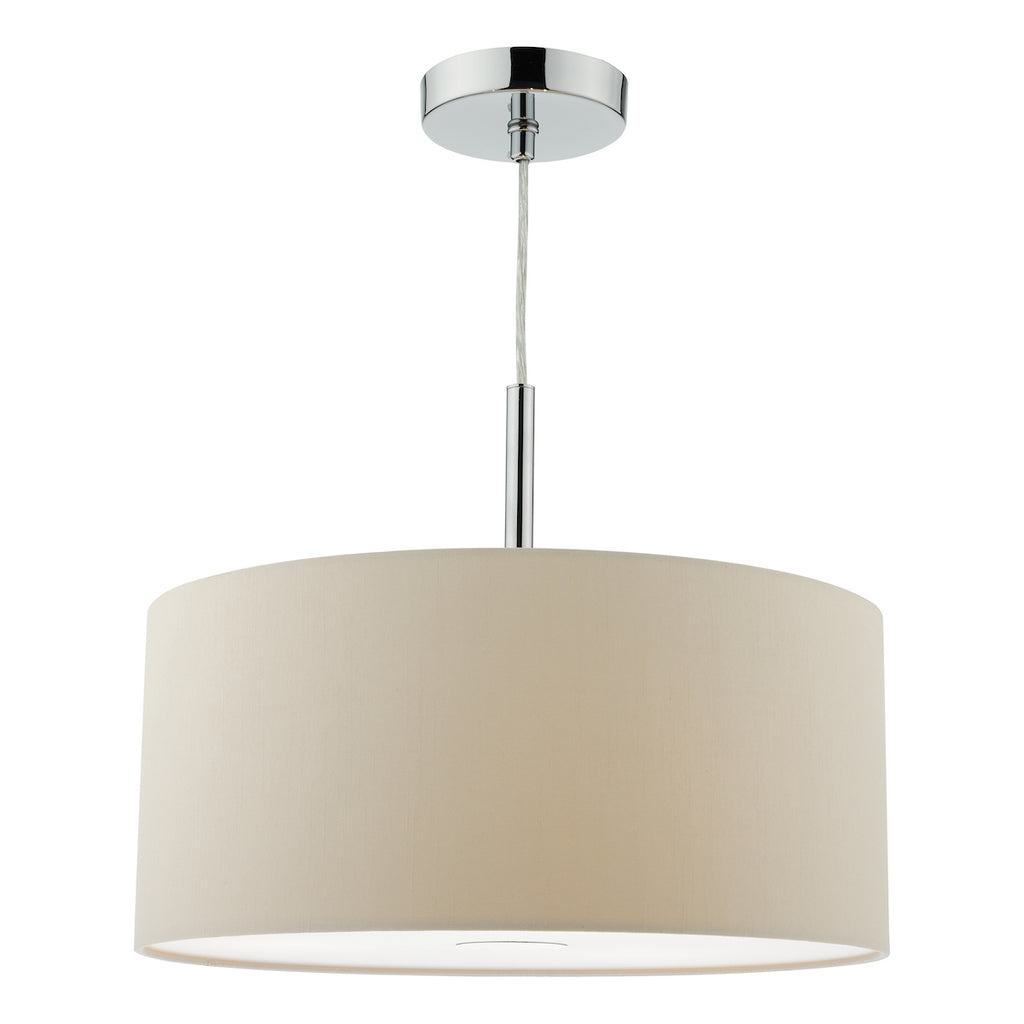 Ronda 3 Light Pendant With Ecru Shade And Diffuser 40cm<br>Taupe