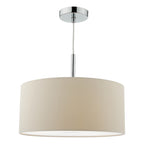 Ronda 3 Light Pendant With Ecru Shade And Diffuser 40cm<br>Taupe