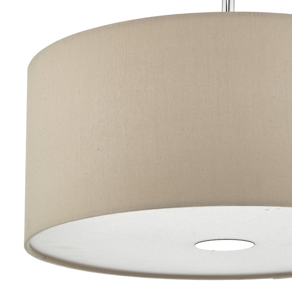 Ronda 3 Light Pendant With Ecru Shade And Diffuser 40cm<br>Taupe