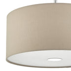 Ronda 3 Light Pendant With Ecru Shade And Diffuser 40cm<br>Taupe