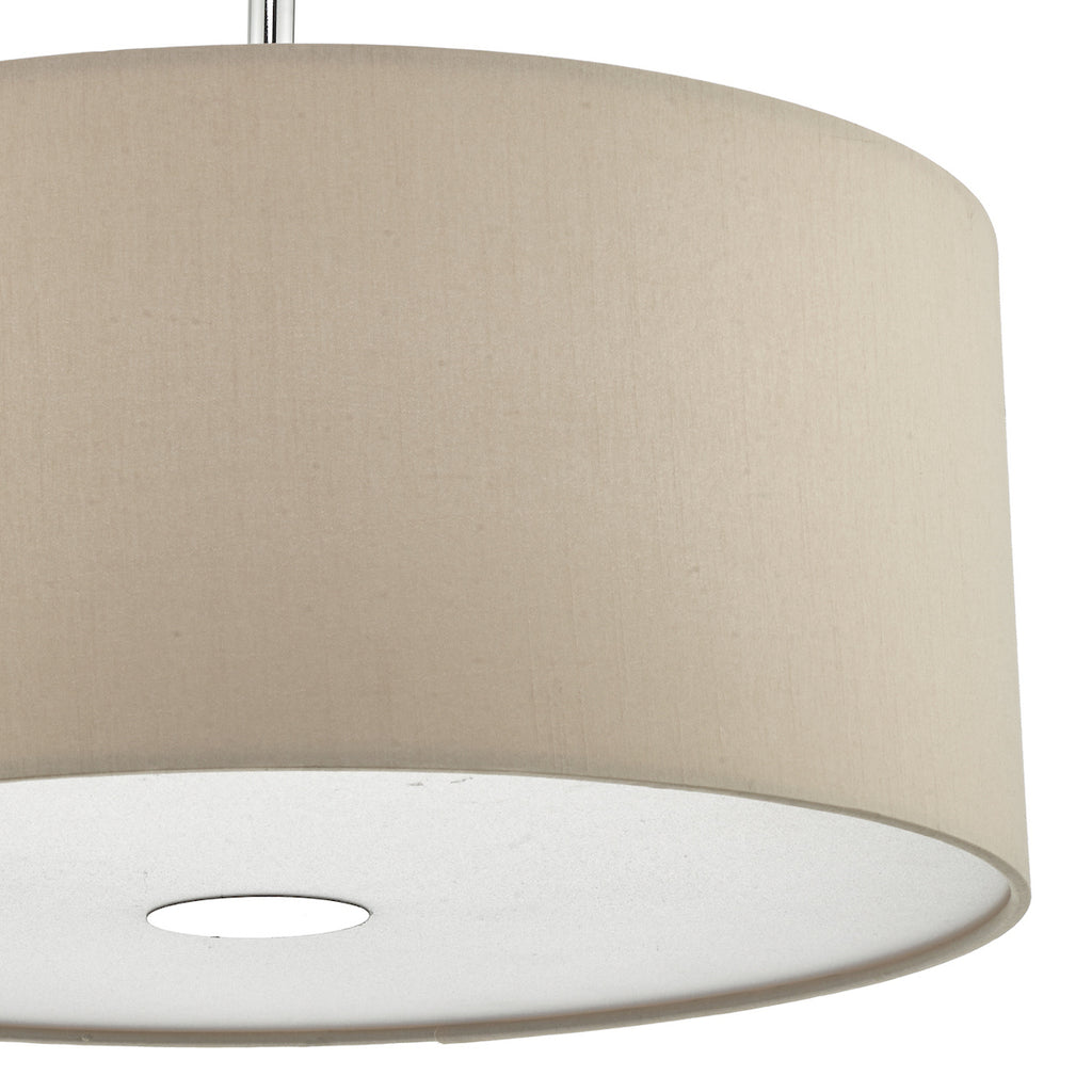 Ronda 3 Light Pendant With Ecru Shade And Diffuser 40cm<br>Taupe