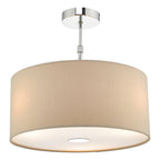 Ronda 3 Light Pendant With Ecru Shade And Diffuser 40cm<br>Taupe