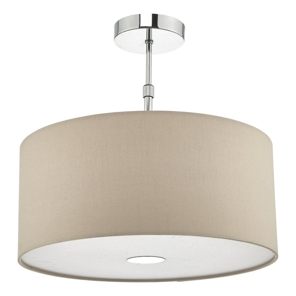 Ronda 3 Light Pendant With Ecru Shade And Diffuser 40cm<br>Taupe