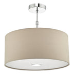 Ronda 3 Light Pendant With Ecru Shade And Diffuser 40cm<br>Taupe