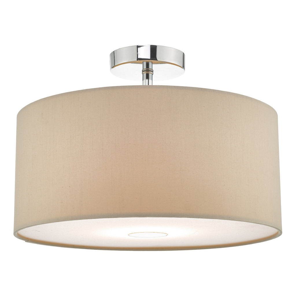 Ronda 3 Light Pendant With Ecru Shade And Diffuser 40cm<br>Taupe