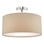 Ronda 3 Light Pendant With Ecru Shade And Diffuser 40cm<br>Taupe